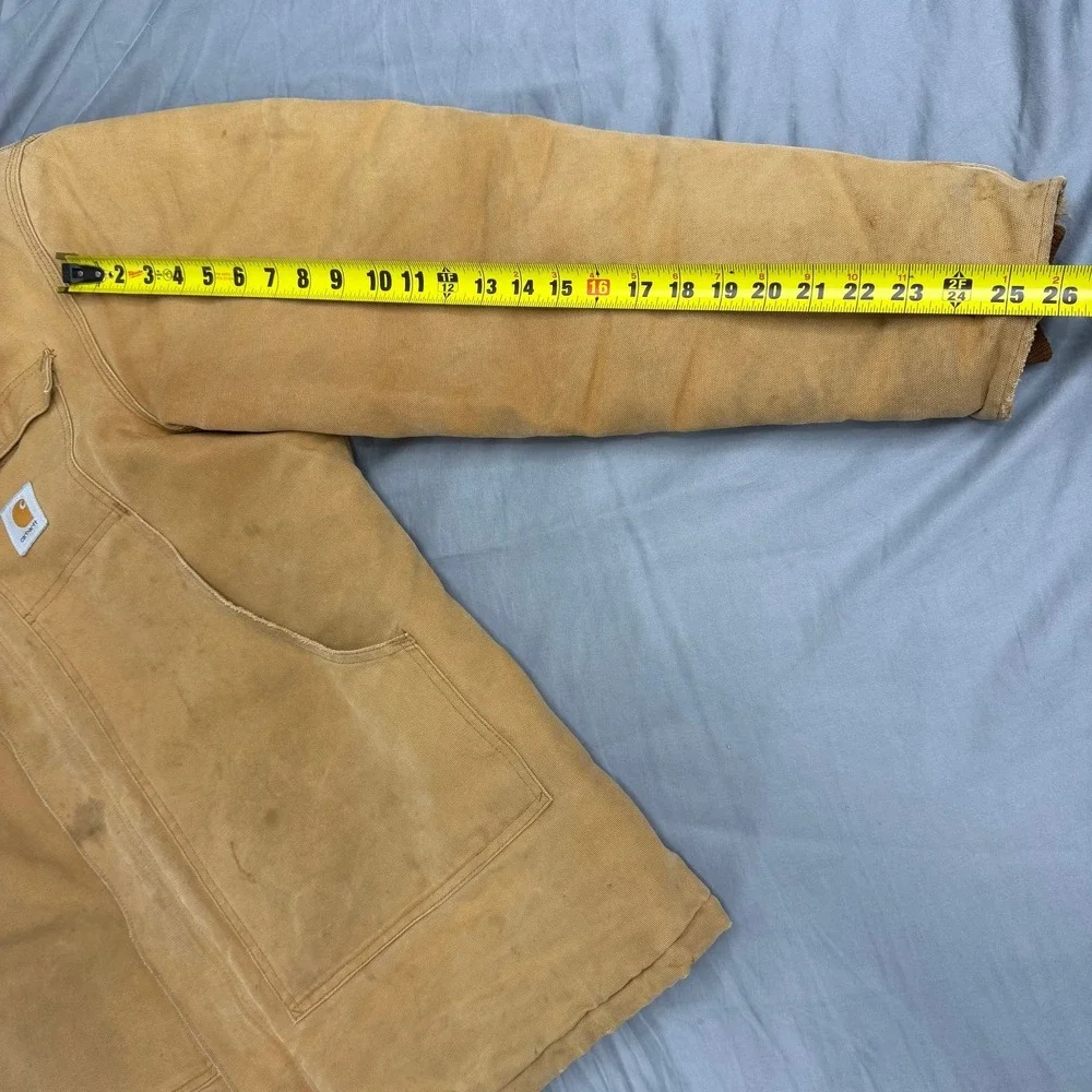Vintage Carhartt Arctic Traditional Coat Brown Duck Canvas Distressed Mens XL